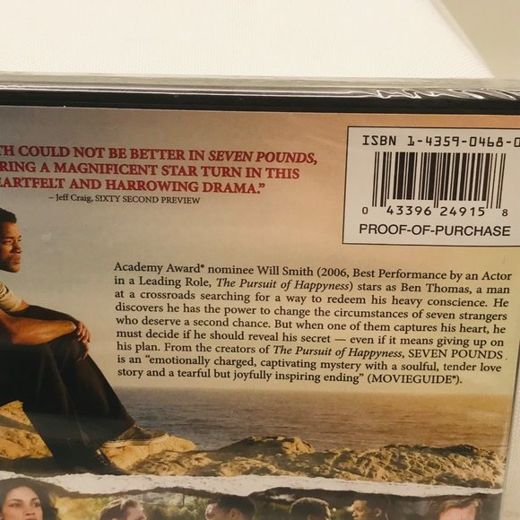 Seven Pounds DVD 2008 Will Smith New In Package - Picture 7 of 8